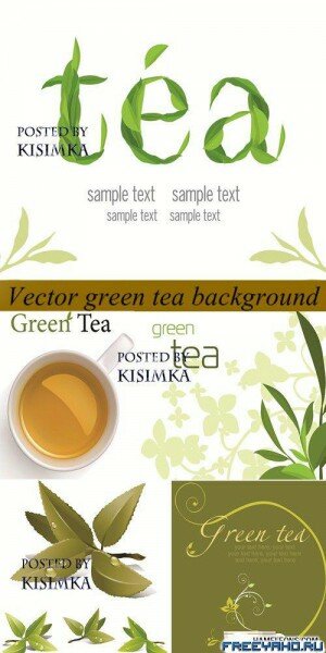   -   | Green tea vector background