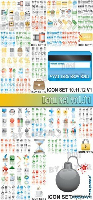 Большая коллекция векторных иконок на разные темы | Icons vector