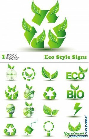 -      | Eco Style Signs Vector
