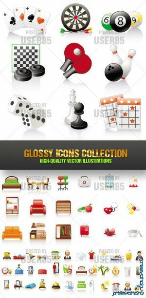 Коллекция векторных иконок на разные темы | Vector Icons Mix Collection