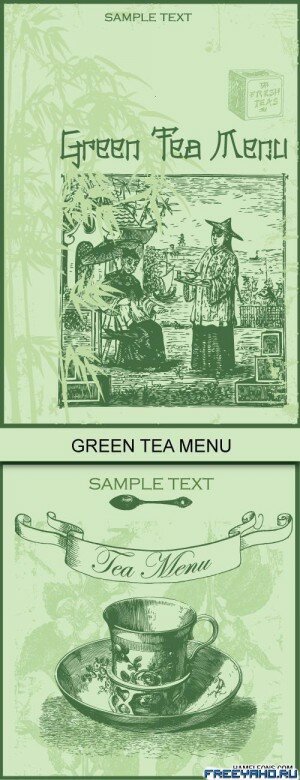   -        | Green tea vector menu backgrounds