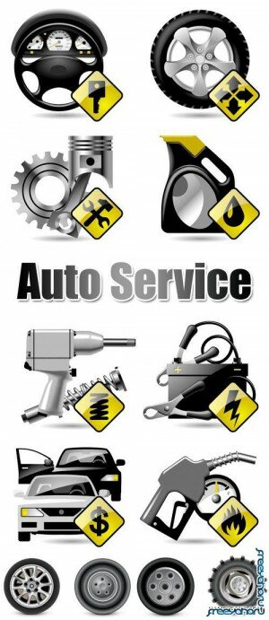 Автосервис - иконки в векторе | Auto Service & car vector icons
