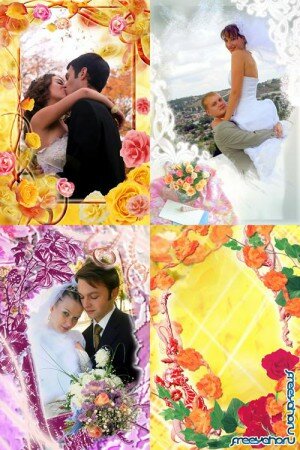 Weddings PSD Frames Cillage For Adobe Photoshop Vol.5