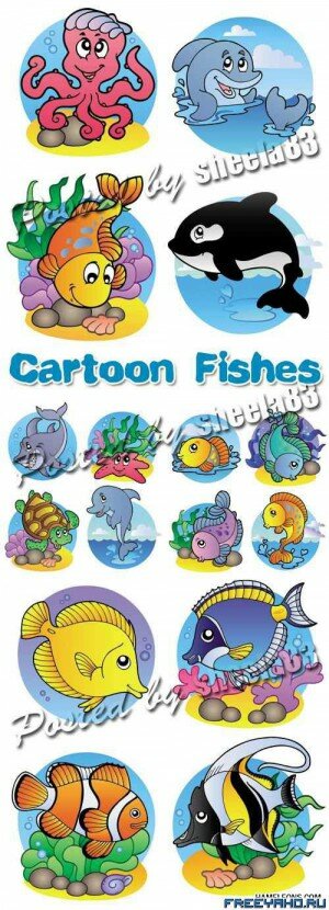      | Cartoon vector fishes