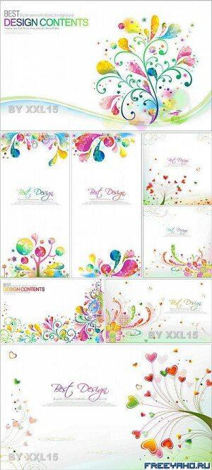       | Color vector floral backgrounds