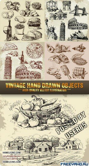      -   | Vintage Hand Drawn Objects