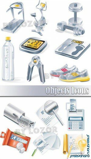 Векторные иконки - спорт и бизнес | Vector Icons Objects - Sport & business