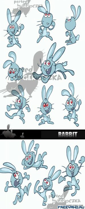     | Happy vector rabbit