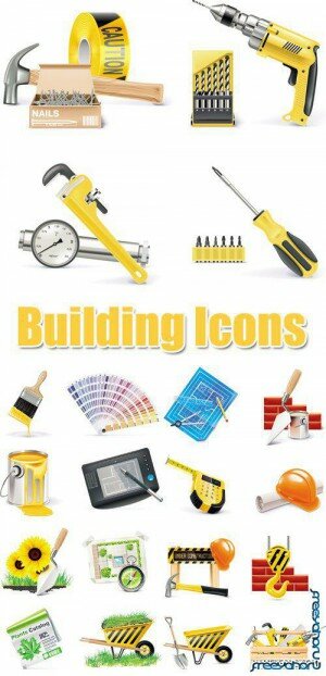 Векторные иконки - строительство, ремонт, сад и огород | Building & garden Vector Icons