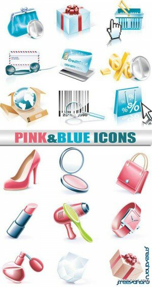     | Blue & pink icons
