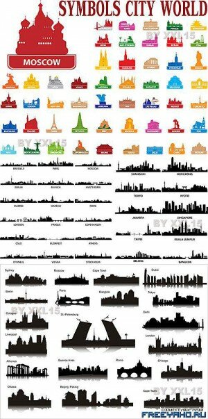        | Sight and symbols of big city vector