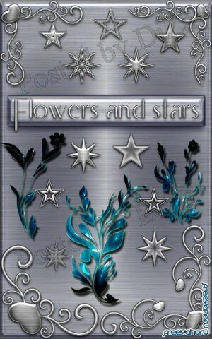 Flowers and stars brushes