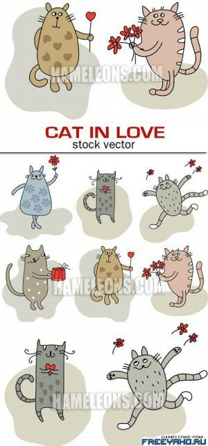      | Love happy vector cat
