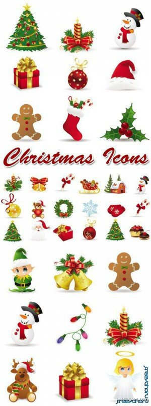 Рождественские иконки в векторе | Christmas Vector Icons