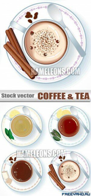        | Cups of Coffee & tea vector