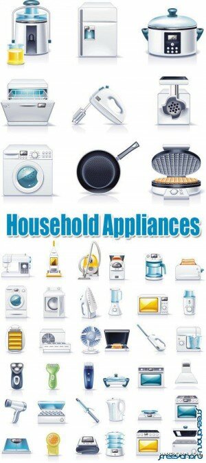 Кухонная и бытовая техника в векторе | Vector Household appliances