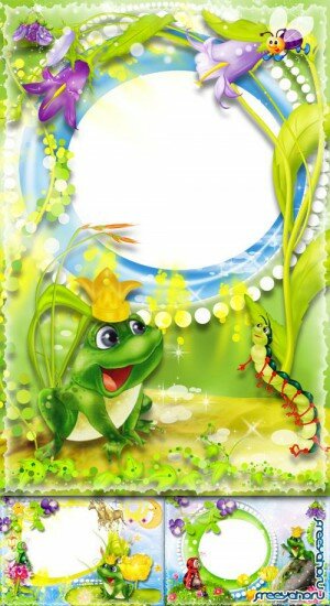 Kids Frames - Princess Frog PSD