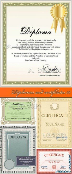Дипломы и сертификаты - векторные шаблоны | Diplomas and certificates