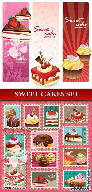   -    | Sweet cakes vector
