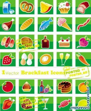 Еда и продукты - векторные иконки | Food vector icons