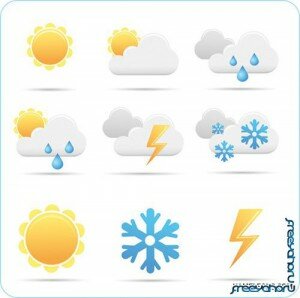Прогноз погоды - иконки в векторе | Weather vector icons