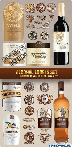    ,    -   | Alcohol Labels Vector