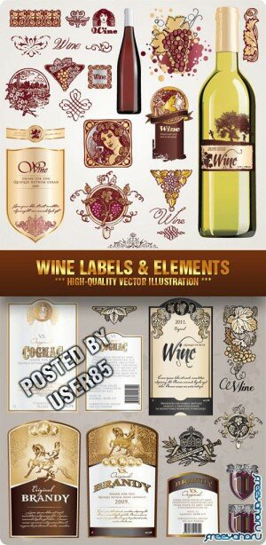       | Wine Labels Vector