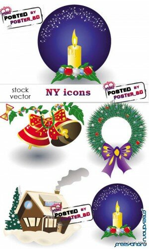 Новогодние иконки и символы в векторе | New Year vector symbols 2