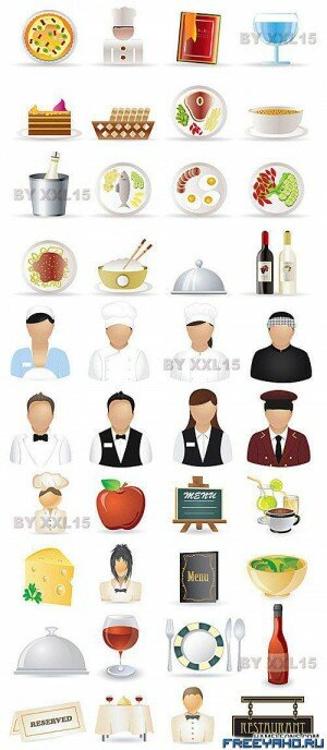        | Restaurant and cafe vector icons