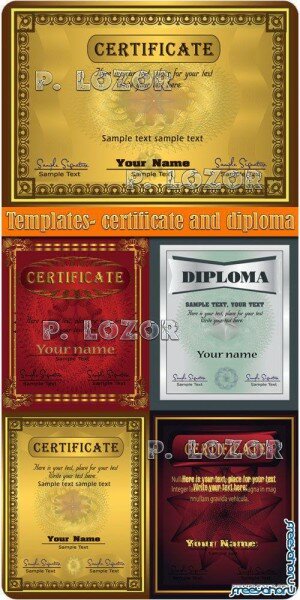    -    | Certificate and diploma vector templates