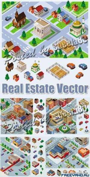      | Real Estate Isometric Vector