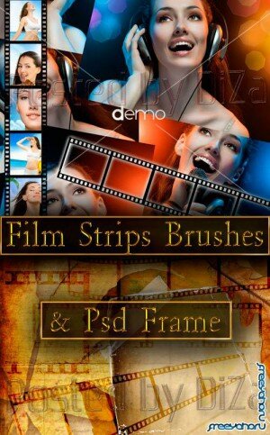 Film Strips Brushes and Psd Frame