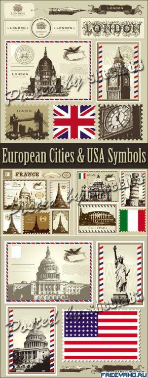      -      | European Cities and USA postcards