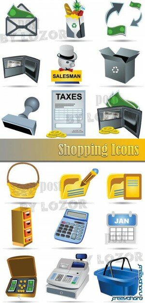 Торговля и покупки - векторные иконки | Shopping Vector Icons
