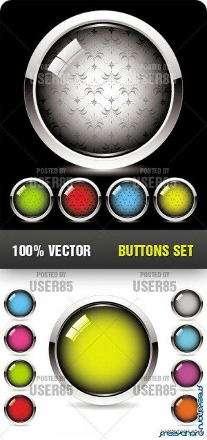 Разноцветные кнопки в векторе для вашего сайта | Stock Vector - Buttons Set