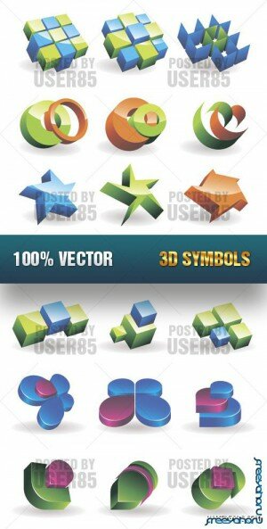 3D символы и логотипы в векторе | Vector Symbols & Logos