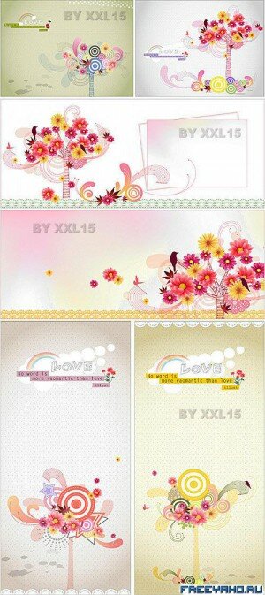        | Abstract vector trees backgrounds