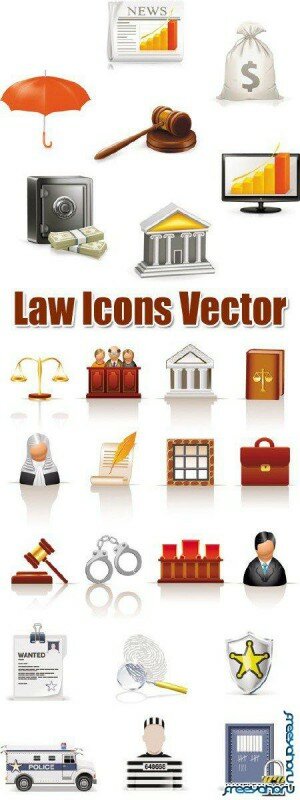 Векторные иконки - Закон, полиция и юстиция | Law Vector Icons