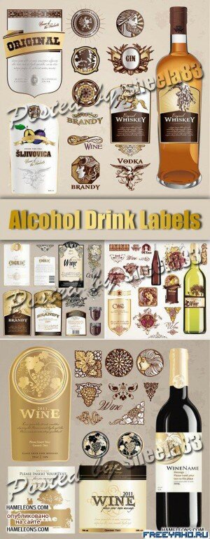     ,    -   | Alcohol Labels Vector | Alcohol Drinks Labels Vector