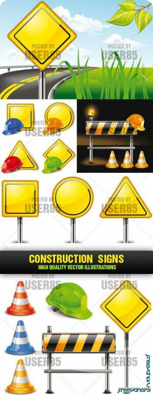    | Stock Vector - Construction Signs