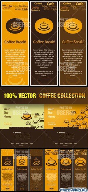    | Coffee vector cards Collection