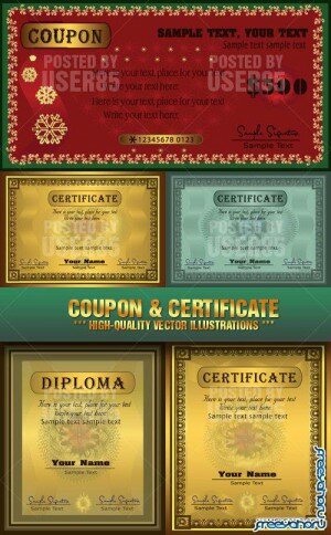       | Certificate and diploma vector
