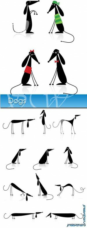     | Funny vector dogs