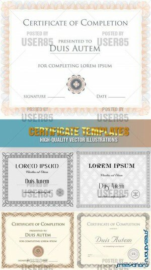       | Certificate & diploma Vector Templates