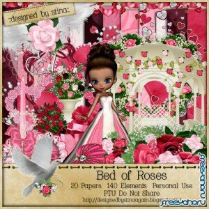 Скрап-набор для девочек - Клумба из роз