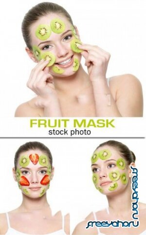       -  | Beautiful girl face and fruit mask