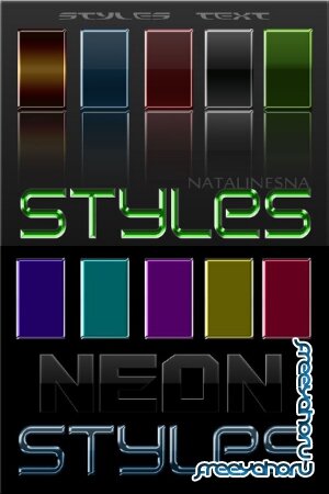 Стили текстовые – Блеск неона / Text styles - Shine of a neon