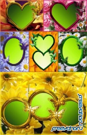 Коллекция рамок для фотошопа с весенними цветами