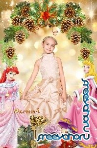 Новогодняя фоторамочка для девочки – Принцесса бала 