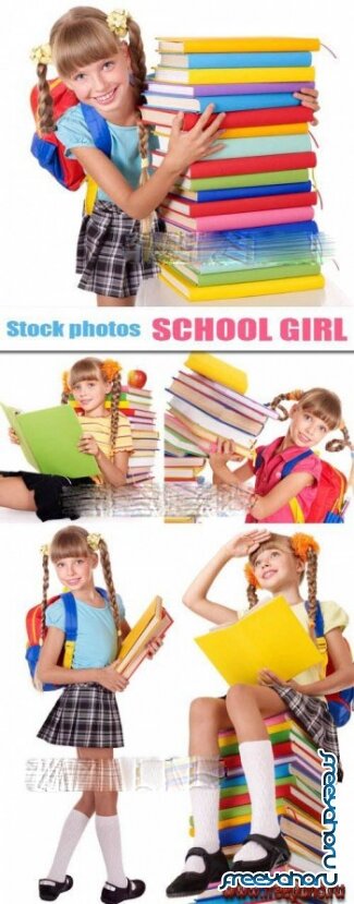   1  -      | School girl with book 2